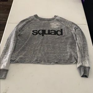 gray american eagle cropped long sleeve